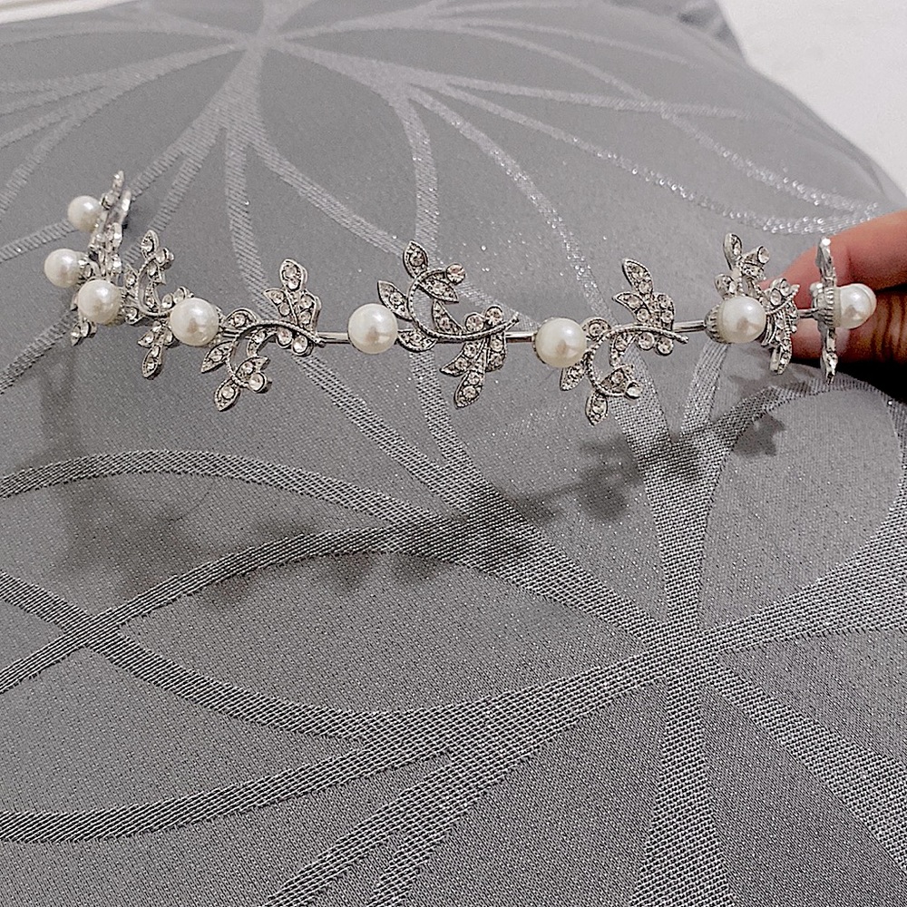 Pearl rhinestone headband wedding